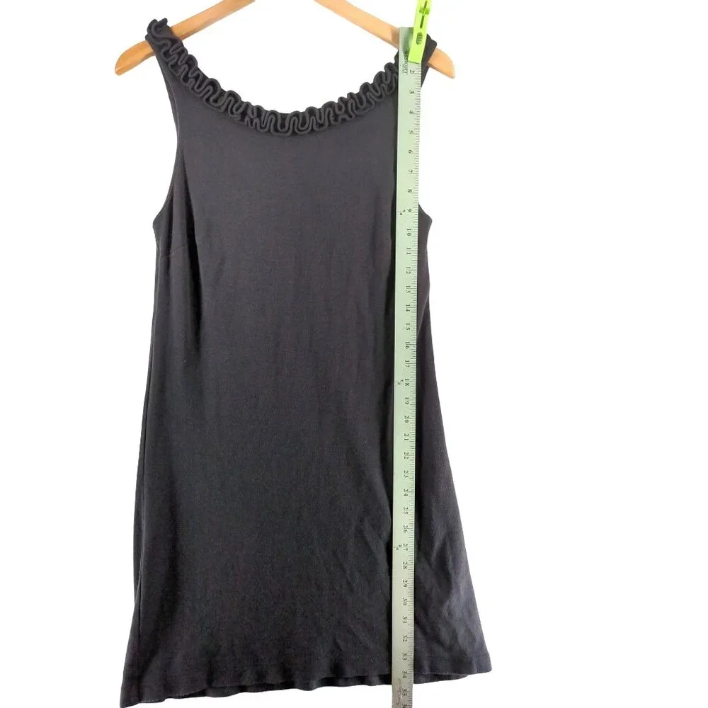 J Crew Shift Dress Womens S‎ Gray Pullover Sleeveless Ruffle Stretch Casual